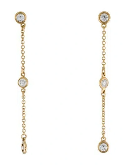 Pre-owned Tiffany & Co 18k Diamonds By The Yard Drop Earrings In Multi