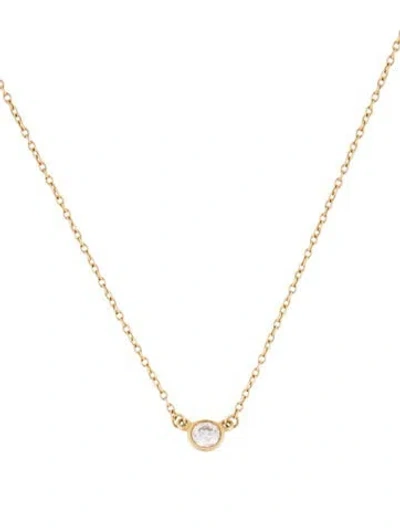 Pre-owned Tiffany & Co 18k Diamonds By The Yard Pendant Necklace, 16" In Multi