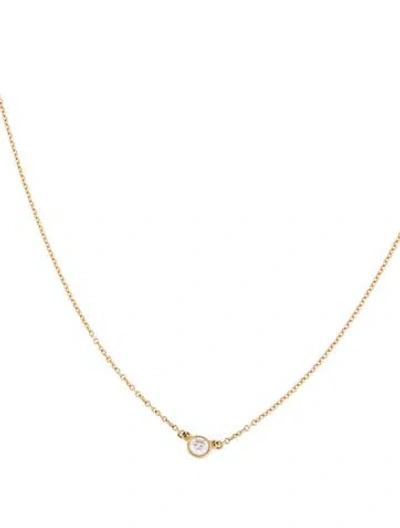 Pre-owned Tiffany & Co 18k Diamonds By The Yard Pendant Necklace, 16.25" In Multi