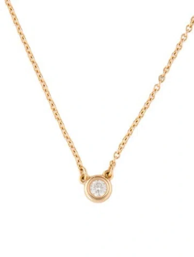 Pre-owned Tiffany & Co 18k Diamonds By The Yard® Single Diamond Pendant Necklace, 16.25" In Multi