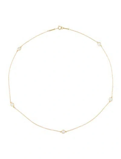 Pre-owned Tiffany & Co 18k Diamonds By The Yard Station Necklace, 15.25" In Multi