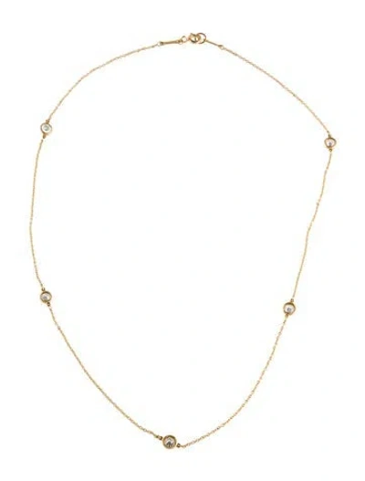 Pre-owned Tiffany & Co 18k Diamonds By The Yard Station Necklace, 16.75" In Multi