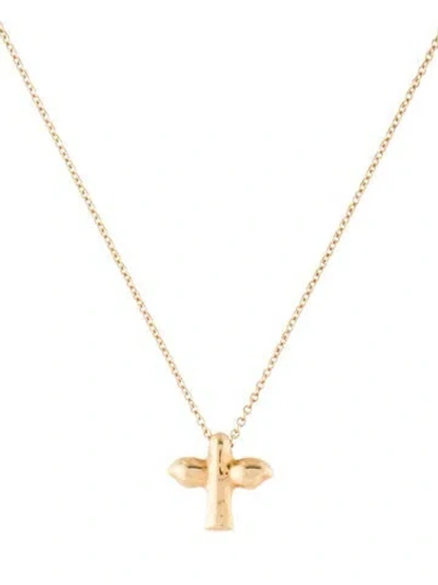 Pre-owned Tiffany & Co 18k Dove Pendant Necklace, 16" In Multi