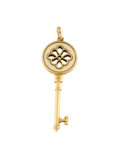 Pre-owned Tiffany & Co 18k Enamel Knot Key Pendant In Multi