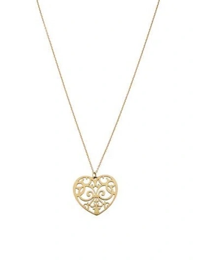 Pre-owned Tiffany & Co 18k Enchant Heart Pendant Necklace, 20" In Multi