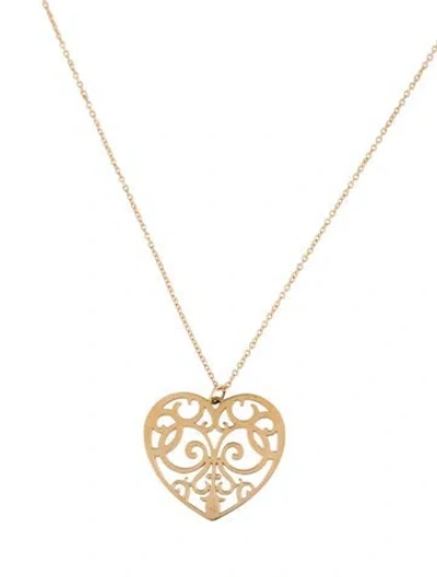Pre-owned Tiffany & Co 18k Enchant Heart Pendant Necklace, 20" In Multi