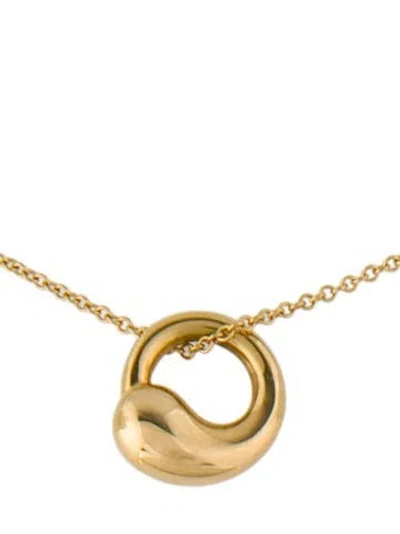 Pre-owned Tiffany & Co 18k Eternal Circle Pendant Necklace, 16" In Multi