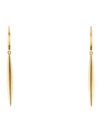 Pre-owned Tiffany & Co 18k Feather Drop Earrings In Multi