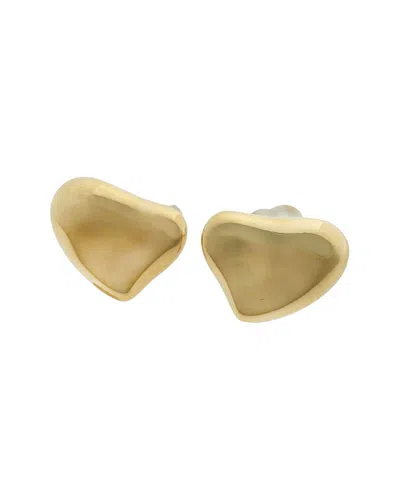 Pre-owned Tiffany & Co . 18k Full Heart Earrings K18yg (authentic Pre-loved)
