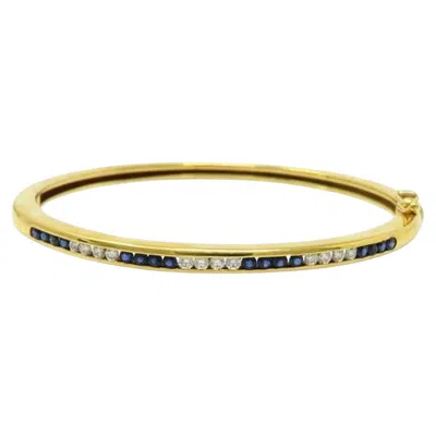 Pre-owned Tiffany & Co . 18k Gold Bracelet With Diamonds And Blue Sapphires