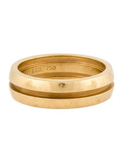 Pre-owned Tiffany & Co 18k Grooved Band In Multi