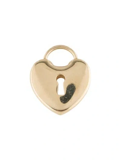 Pre-owned Tiffany & Co 18k Heart Lock Charm Pendant, 0.75" In Multi