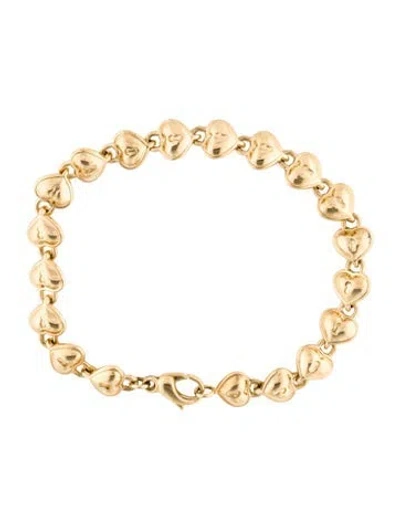 Pre-owned Tiffany & Co 18k Heart Lock Link Bracelet, 7" In Multi