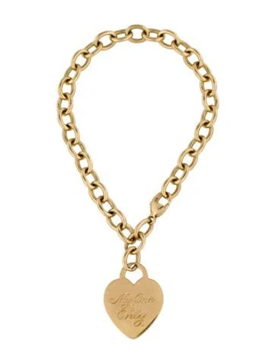 Pre-owned Tiffany & Co 18k Heart Tag Bracelet, 7.25" In Multi