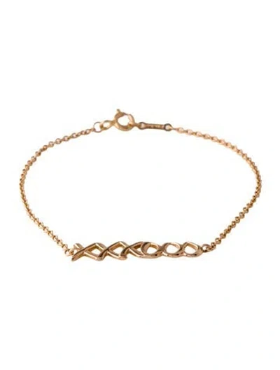 Pre-owned Tiffany & Co 18k Hugs & Kisses Station Bracelet, 6.75" In Multi