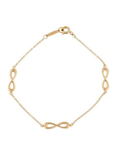 Pre-owned Tiffany & Co 18k Infinity Station Bracelet, 6.5" In Multi