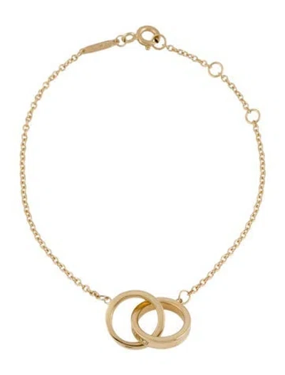 Pre-owned Tiffany & Co 18k Interlocking Circles Chain Bracelet, 6.5" In Multi