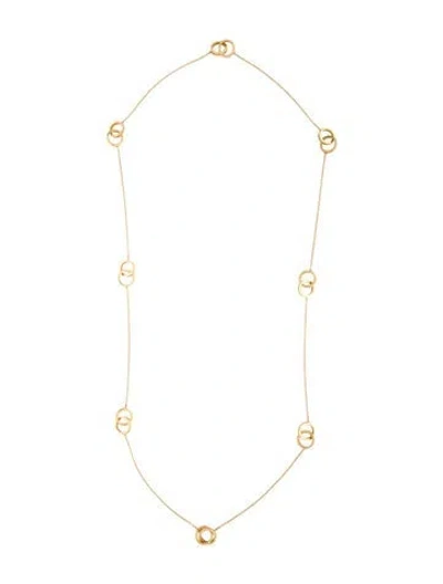 Pre-owned Tiffany & Co 18k Interlocking Circles Station Necklace, 32" In Multi