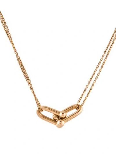 Pre-owned Tiffany & Co 18k Large Double Link Pendant Necklace, 16" In Multi