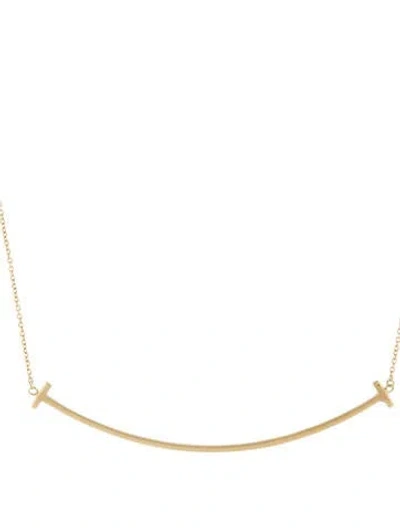 Pre-owned Tiffany & Co 18k Large Smile Pendant Necklace, 18" In Multi
