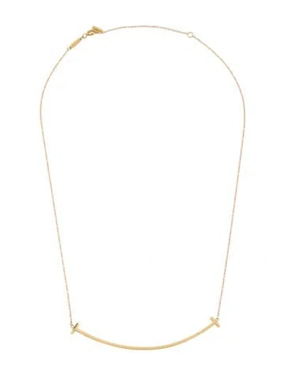 Pre-owned Tiffany & Co 18k Large Smile Pendant Necklace, 18" In Multi
