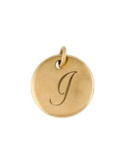 Pre-owned Tiffany & Co 18k Letter 'i' Disc Charm Pendant, 0.5" In Multi