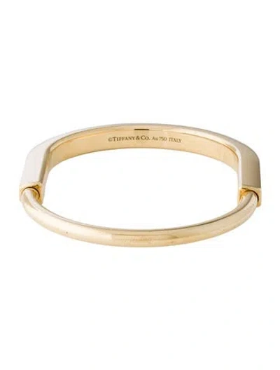 Pre-owned Tiffany & Co 18k Lock Bangle Bracelet, 6.75" In Multi
