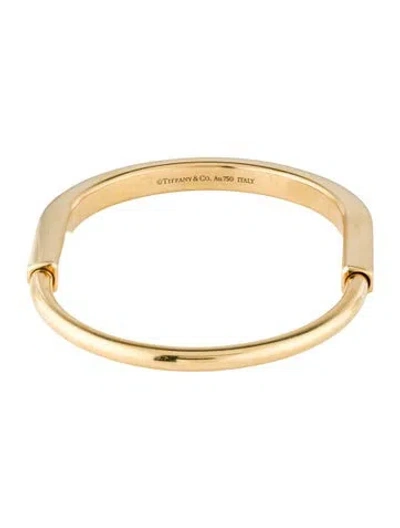 Pre-owned Tiffany & Co 18k Lock Bangle Bracelet, 7.25" In Multi
