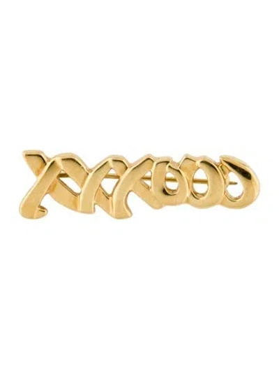 Pre-owned Tiffany & Co 18k Love & Kisses Brooch Pin In Multi