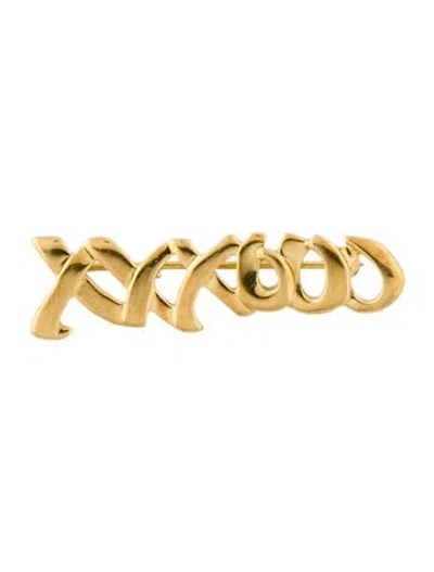 Pre-owned Tiffany & Co 18k Love & Kisses Pin Brooch In Multi