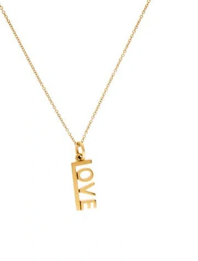 Pre-owned Tiffany & Co 18k Love Charm Pendant Necklace, 16" In Multi