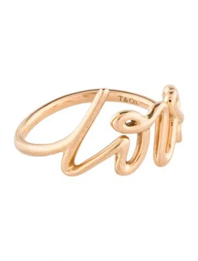 Pre-owned Tiffany & Co 18k Love Graffiti Ring In Multi