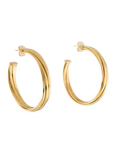 Pre-owned Tiffany & Co 18k Melody Hoop Earrings In Multi
