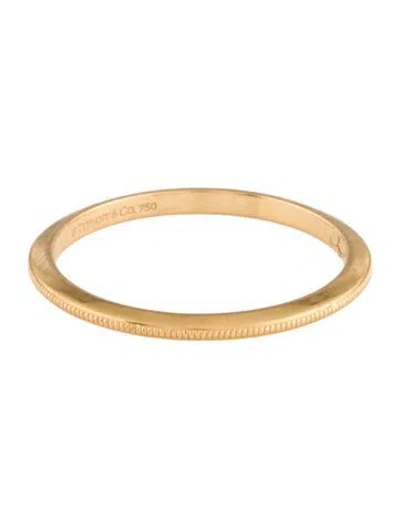 Pre-owned Tiffany & Co 18k Milgrain Knife Edge Wedding Band In Multi