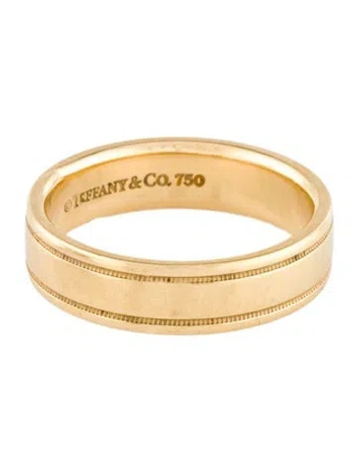 Pre-owned Tiffany & Co 18k Milgrain Wedding Band In Multi