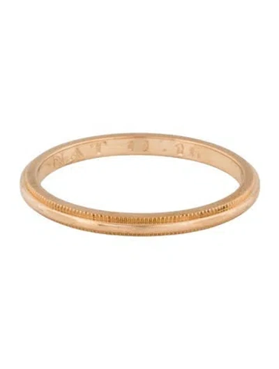 Pre-owned Tiffany & Co 18k Milgrain Wedding Band In Multi