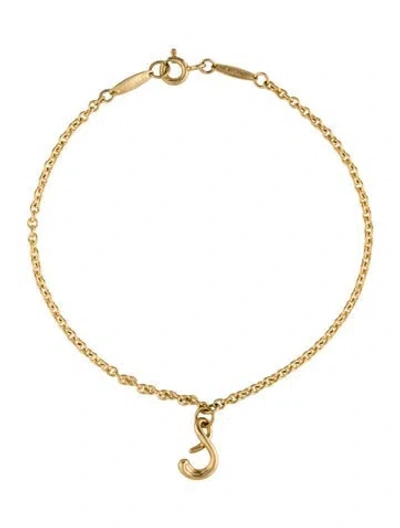 Pre-owned Tiffany & Co 18k Mini Alphabet 's' Charm Bracelet, 7" In Multi