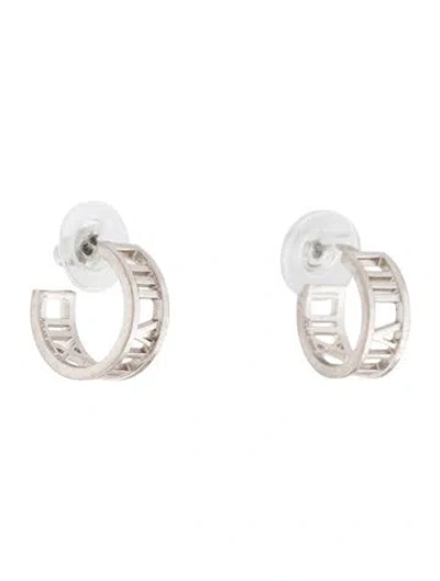 Pre-owned Tiffany & Co 18k Mini Hoop Earrings In Multi