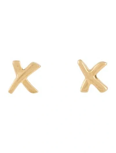 Pre-owned Tiffany & Co 18k Mini X Earrings In Multi