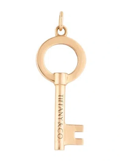 Pre-owned Tiffany & Co 18k Modern Keys Open Round Key Pendant, 1.25" In Multicolor