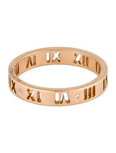 Pre-owned Tiffany & Co 18k Narrow Diamond Pierced Atlas Band In Multi