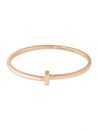 Pre-owned Tiffany & Co 18k Narrow T1 Hinged Bangle Bracelet, 6.5" In Multi