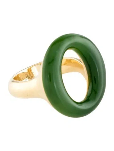 Pre-owned Tiffany & Co 18k Nephrite Sevillana Ring In Multi