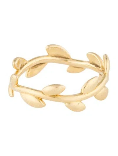 Pre-owned Tiffany & Co 18k Olive Leaf Band In Multi