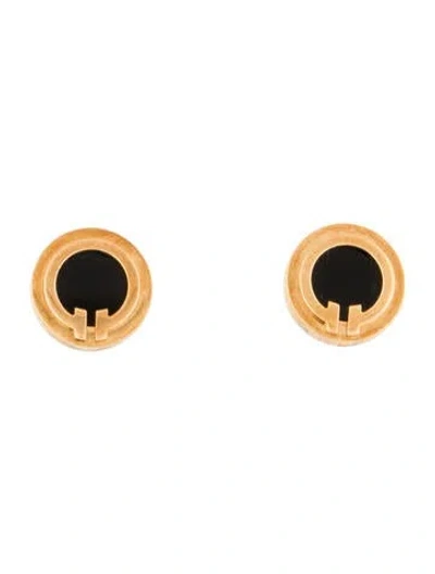 Pre-owned Tiffany & Co 18k Onyx Circle Earrings In Multi