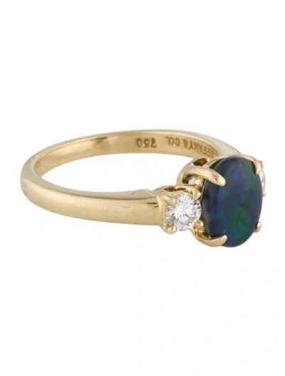 Pre-owned Tiffany & Co 18k Opal & Diamond Cocktail Ring In Multi