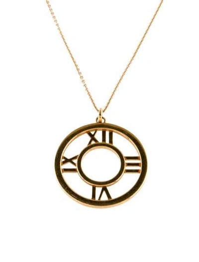 Pre-owned Tiffany & Co 18k Open Atlas Pendant Necklace, 18" In Multi