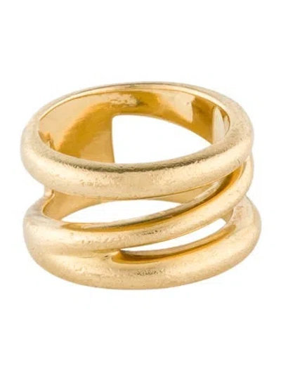 Pre-owned Tiffany & Co 18k Open Diagonal Ring In Multi