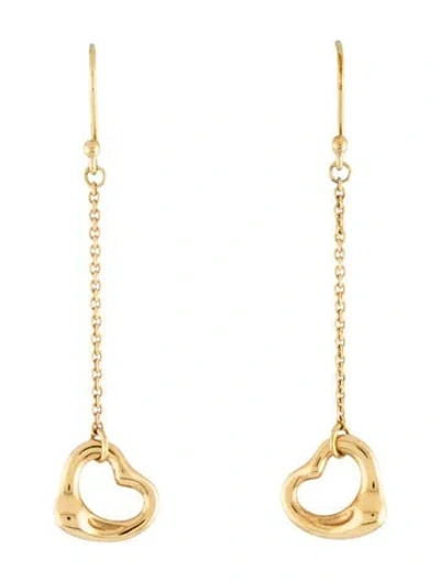 Pre-owned Tiffany & Co 18k Open Heart Earrings In Multicolor