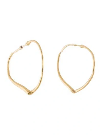 Pre-owned Tiffany & Co 18k Open Heart Hoop Earrings In Multi